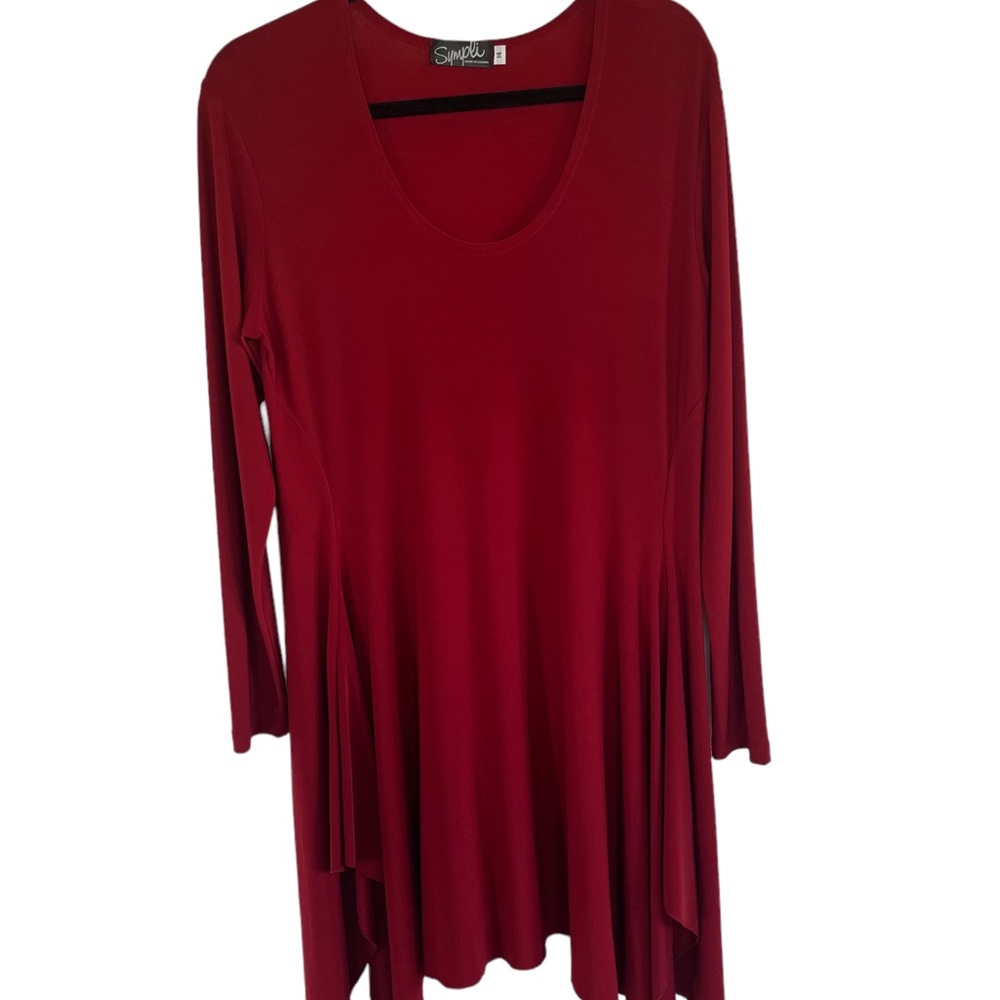 SYMPLI CRANBERRY DRESS OR LONG TUNIC!  L -XL. Good condition !!